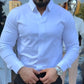 Chemise décontractée coupe ajustée unie pour homme