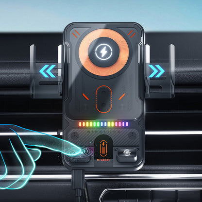 ✨ Stock limité disponible, ne le manquez pas !🙌Support de téléphone de voiture intelligent 2 en 1 avec fonction pivotante et chargeur sans fil