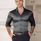 📢64% de réduction！！！📍Chemise Boutonnée à Manches Longues à Col Revers de Couleur Unie pour Homme