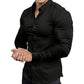 📢64% de réduction！！！📍Chemise Boutonnée à Manches Longues à Col Revers de Couleur Unie pour Homme