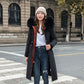 Manteau Parka d'Hiver Décontracté à Capuche et Col en Fourrure pour Femmes