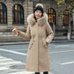 Manteau Parka d'Hiver Décontracté à Capuche et Col en Fourrure pour Femmes