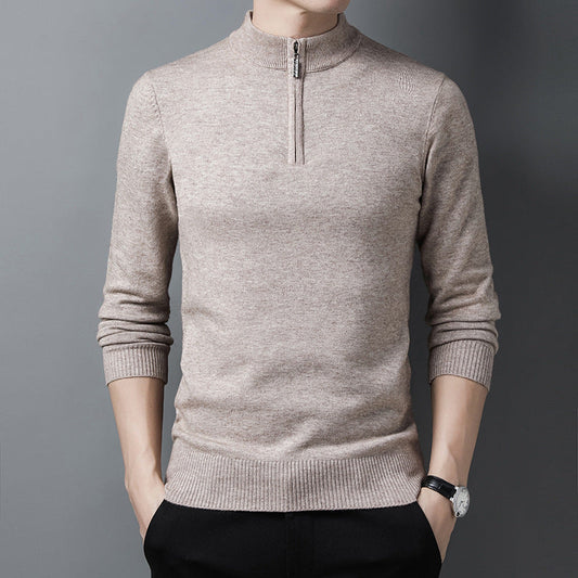 Pull en laine à col mi-haut pour homme