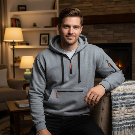 🔥 CHALEUR & FONCTIONNALITÉ | Sweat Homme à Capuche Multi-Poches -50 %