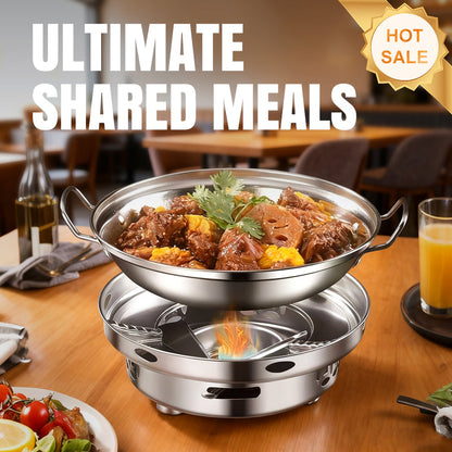 🔥 Cuisinez partout ! Réchaud à alcool coupe-vent + casserole – Léger, rapide, pratique