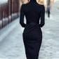 ✨Nouvelles arrivées élégantes !💃Robe élégante à col en V et coupe ajustée pour femme