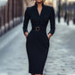 ✨Nouvelles arrivées élégantes !💃Robe élégante à col en V et coupe ajustée pour femme