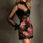 📢📢60 % de réduction !!!✨Mini-robe moulante à manches transparentes et imprimé floral💃