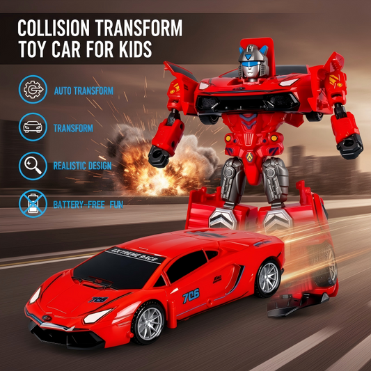 🔥50% de réduction ! Voiture jouet à transformation par collision pour enfants – Design réaliste, sans piles & sécurité garantie 🚗🤖