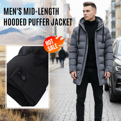 🔥 -50 % | ❄️ Doudoune Mi-Longue Homme – Isolation 360° & Protection Anti-Vent