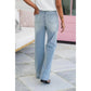 Jeans Vintage à Taille Haute et Coupe Droite pour Femmes