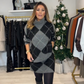 🎄50 % de réduction🎁✨ Ensemble tricoté à motif losange pour femme : pull et jupe, ensemble deux pièces🌟