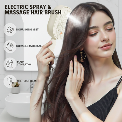 💆‍♀️ 50% DE RÉDUCTION ! 🎉 Brosse Électrique Cheveux – Spray Hydratant, Massage & Lissant Instantané ✨📦