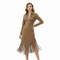 ⏰Last Day Sale 50% Off💃Robe midi rétro à fermeture éclair pour femme, avec pompon