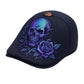 Casquette Plate pour Homme avec Motif Tête de Mort et Épines