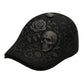 Casquette Plate pour Homme avec Motif Tête de Mort et Épines