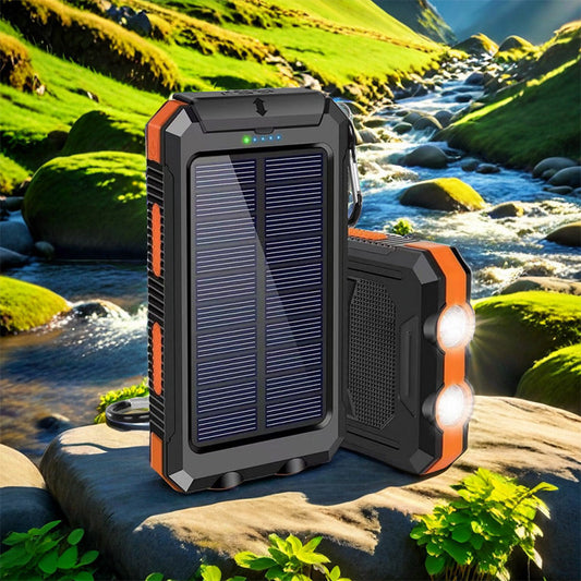 Batterie externe solaire 10000mAh, chargeur solaire avec double lampe LED, batterie externe pour voyage, camping #TOP PICKS