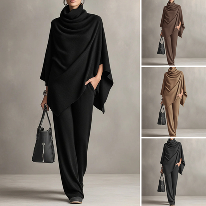 👚 50% DE RÉDUCTION ! 👖 Ensemble Femme Col Roulé & Pantalon Large – Tissu Doux, Coupe Décontractée & Polyvalent ✨