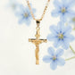 ✝️ 60% DE RÉDUCTION ! ✨ Collier Crucifix en Or – Motif INRI Détaillé, Chaîne Figaro Ajustable & Finition Éclatante 💛