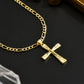 ✝️ 60% DE RÉDUCTION ! ✨ Collier Crucifix en Or – Motif INRI Détaillé, Chaîne Figaro Ajustable & Finition Éclatante 💛