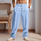 Pantalon décontracté à jambes droites et cordon de serrage pour homme
