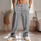 Pantalon décontracté à jambes droites et cordon de serrage pour homme