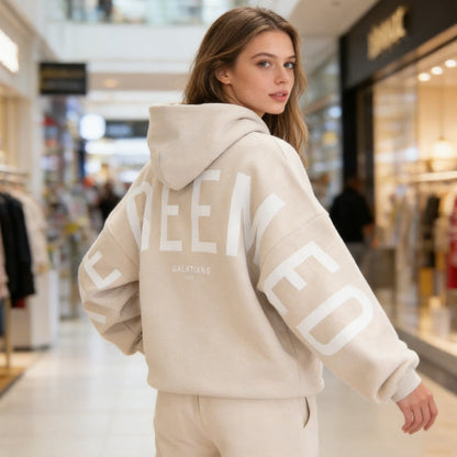 Sweat à capuche oversize mixte inspiré par la foi