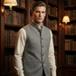 Gilet à chevrons pour homme avec col montant