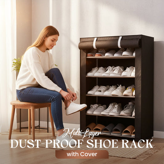👟 60% DE RÉDUCTION! 🧳 Étagère à Chaussures Multi-Niveaux Anti-Poussière avec Housse – Gain de Place, Structure Robuste & Idéale pour l'Entrée 🚪