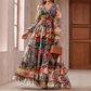 💐60% DE RÉDUCTION ! Robe Légère & Aérienne – Imprimé Floral, Col V 🌸☁️【Prix Exceptionnel】
