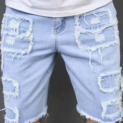 🩳 50% DE RÉDUCTION 🔥 Short en jean déchiré pour homme – Design usé & effiloché, tissu respirant – Look urbain tendance, parfait pour l’été, les festivals ou les journées décontractées ✨