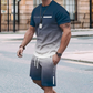 ✨ 50 % de réduction 🔥 Ensemble T-shirt et short dégradé pour homme🛒