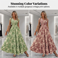 👗🌸50% de réduction 🍂 Robe longue à col en V et imprimé floral, avec smocks, pour femme🍁