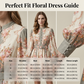 🌸 Élégance intemporelle – Robe mini à col montant et imprimé floral romantique 🌷