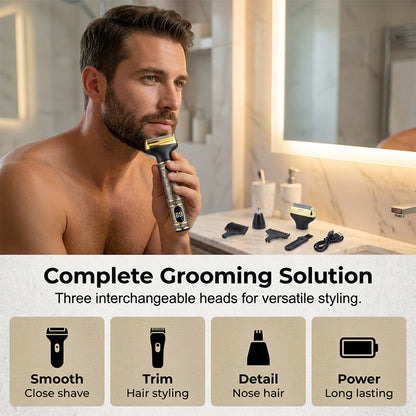 ✨50 % DE RÉDUCTION !!🔥 Kit de tondeuse et rasoir pro pour homme – coupe précise & style parfait