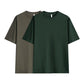 T-shirt unisexe en pur coton uni à épaules tombantes