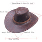 🤠 50% DE RÉDUCTION ! ✨ Chapeau de Cowboy Vintage – PU – Large Bord & Lanière Réglable for Plein Air