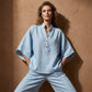 📢⏰👕 PROMO -53% ! Ensemble Femme – Haut Col Montant & Pantalon Large, Tissu Fluide, Style Décontracté Élégant (Multi-Couleurs)