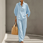 📢⏰👕 PROMO -53% ! Ensemble Femme – Haut Col Montant & Pantalon Large, Tissu Fluide, Style Décontracté Élégant (Multi-Couleurs)
