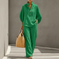 📢⏰👕 PROMO -53% ! Ensemble Femme – Haut Col Montant & Pantalon Large, Tissu Fluide, Style Décontracté Élégant (Multi-Couleurs)
