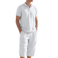 Ensemble chemise et pantalon décontracté en lin pour homme