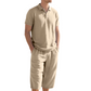 Ensemble chemise et pantalon décontracté en lin pour homme