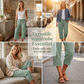 👚 50 % DE RÉDUCTION ! 🌸Pantalon court plissé en coton et lin uni pour femme