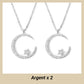 Collier Étincelant avec Pendentif d'Étoile et de Lune