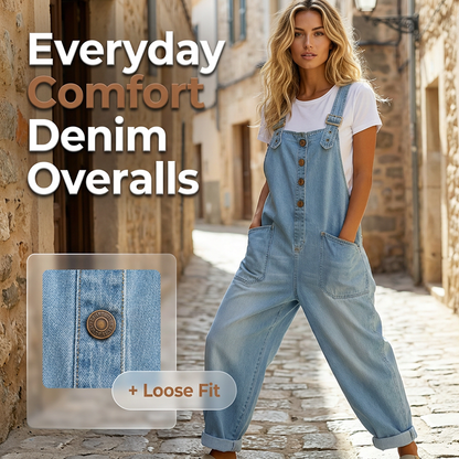 🔥VENTE CHAUDE🔥Salopette en jean décontractée et ample pour femme avec poches