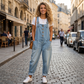 🔥VENTE CHAUDE🔥Salopette en jean décontractée et ample pour femme avec poches
