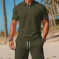 ✨🔥Ensemble d'été deux pièces pour homme, composé d'un polo et d'un short