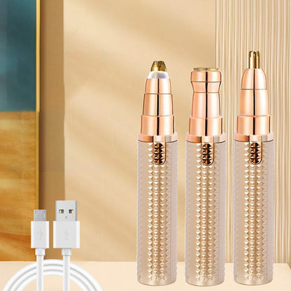 ✨ 50% DE RÉDUCTION ! 💇 Tondeuse À Sourcils Électrique Portable – Précision Absolue, 3 Têtes Interchangeables & Rechargeable USB – Idéale pour Sourcils, Nez et Corps 🪒💫