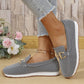 Mocassins décontractés en maille pour femme avec boucle métallique
