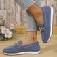 Mocassins décontractés en maille pour femme avec boucle métallique